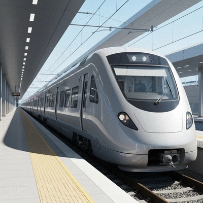 Melbourne metro train at a station platform